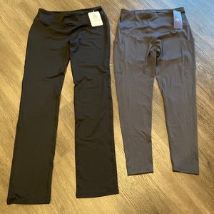 Bubba lime wide leg yoga pant 35 inch inseam. Also included gray yoga pants